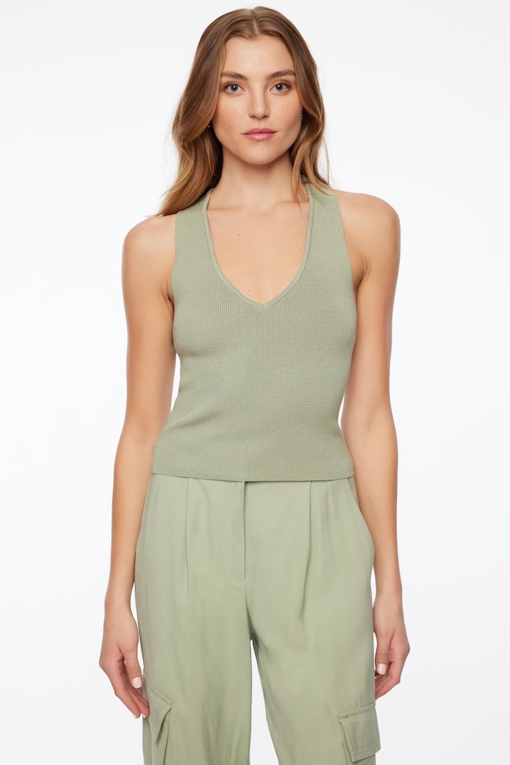 Cross Back Sweater Tank Top 