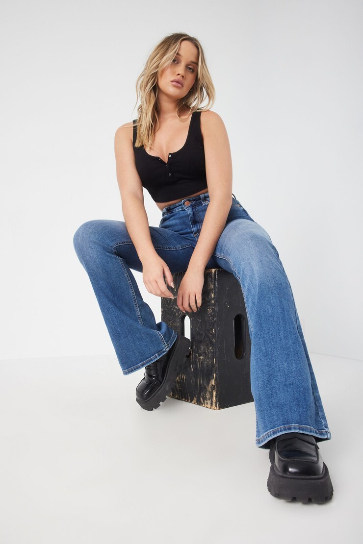 Flared Jean - Alice Blue, Alice Blue, large