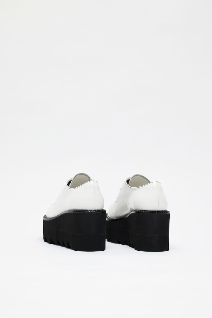 Souliers Boysdntcry - JEFFREY CAMPBELL, Blanc vernis gaufré, large