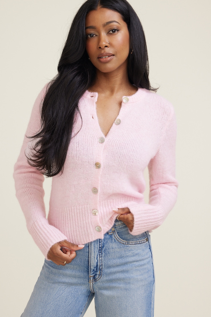 Amanda Hairy Crewneck Cardigan