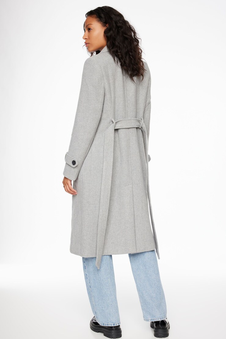 Belted Maxi Coat Medium Grey Melange large