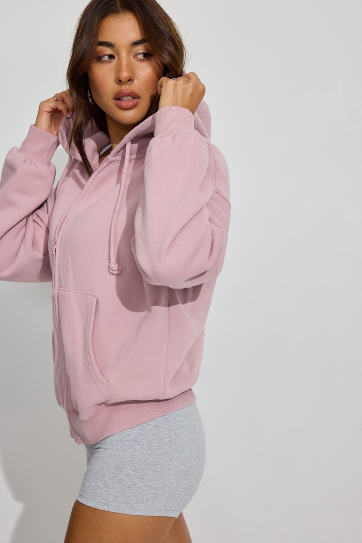 UltraFleece Full Zip Hoodie, Mauve Shadows, large