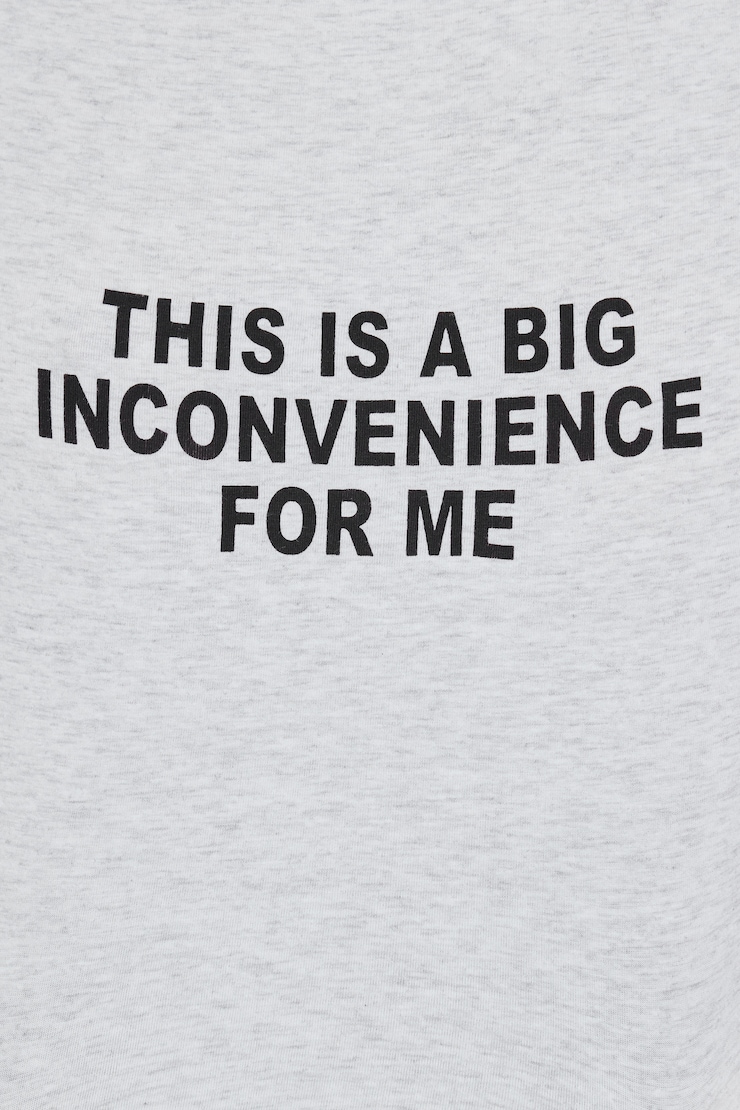 Estelle Longline Tee- US- Test July 14, Spring Grey Mix with "Inconvenience" Art, large