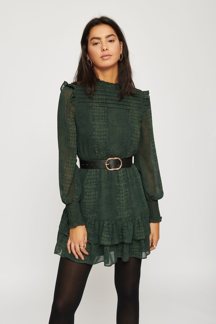 Devyn Fit & Flare Smocked Dress