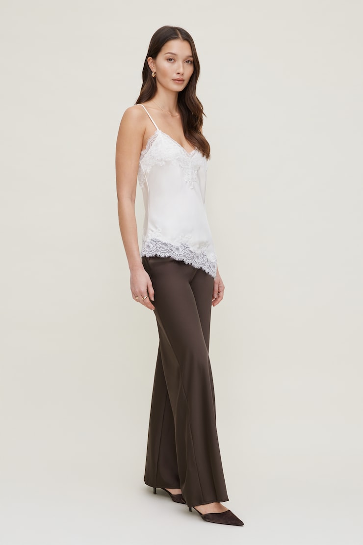 Cassie Asymmetric Lace Satin Cami Sea Salt Off White large