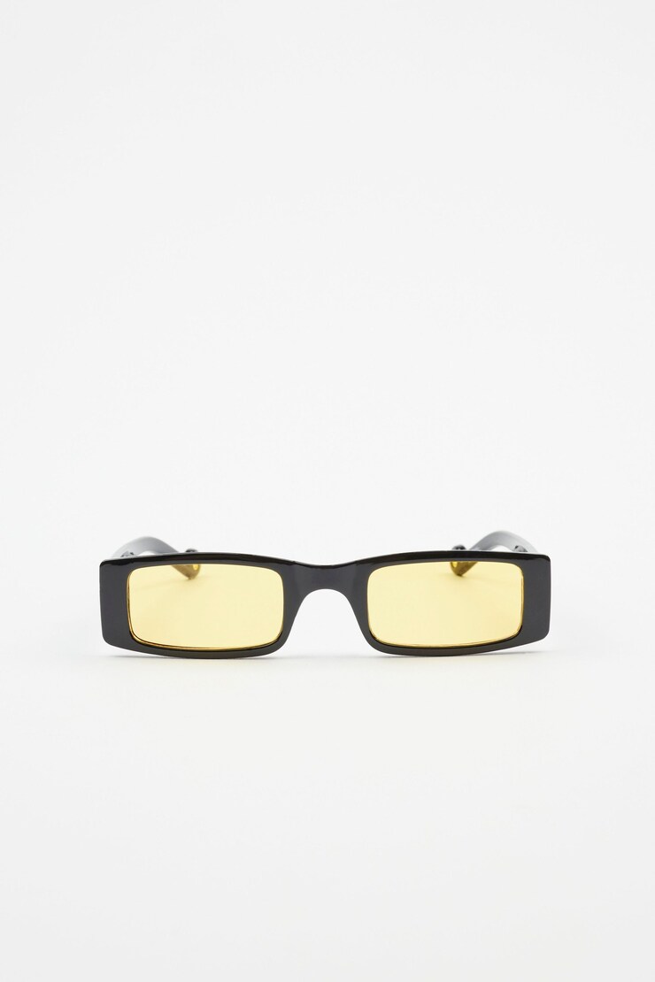 Super Rectangle Sunglasses, Black/Yellow, large