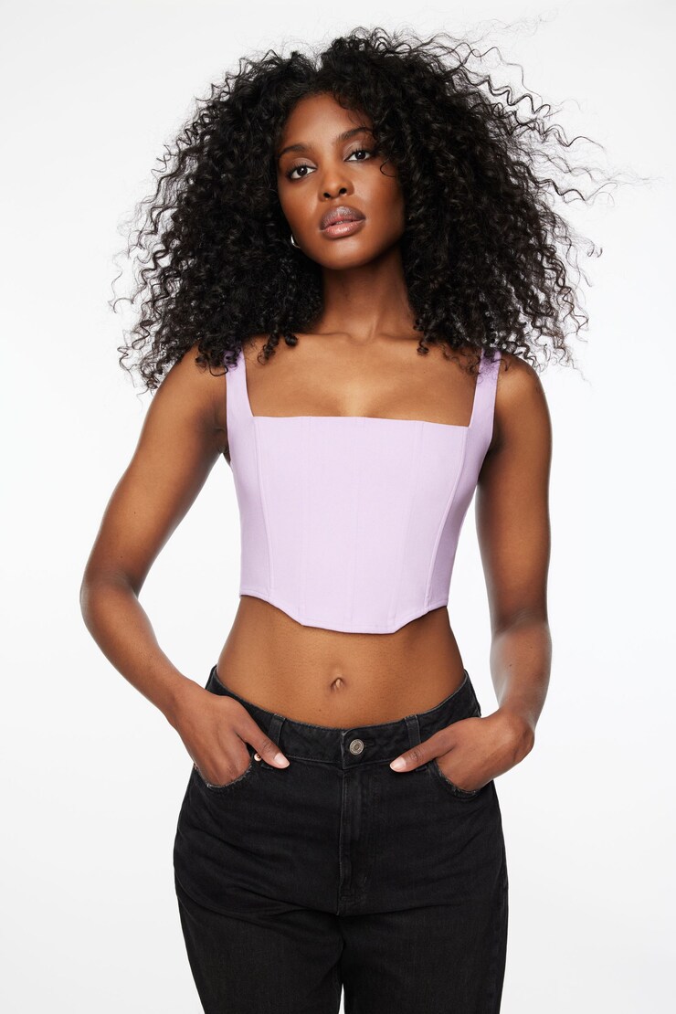 Saige Square Neck Corset Top 