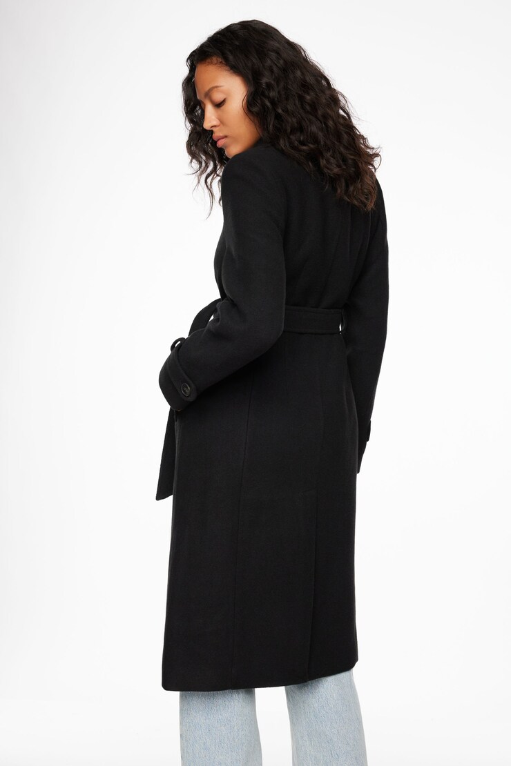 Belted Maxi Coat Jet Black  large
