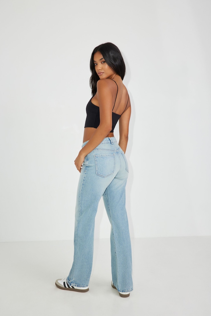 90s Straight Jeans, Medium Light Indigo Blue, large
