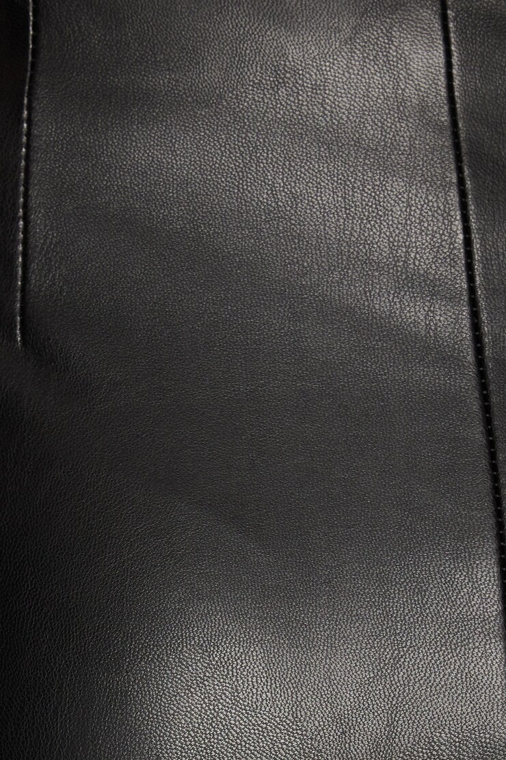 Asymmetrical Faux Leather Mini Skirt Jet Black  large