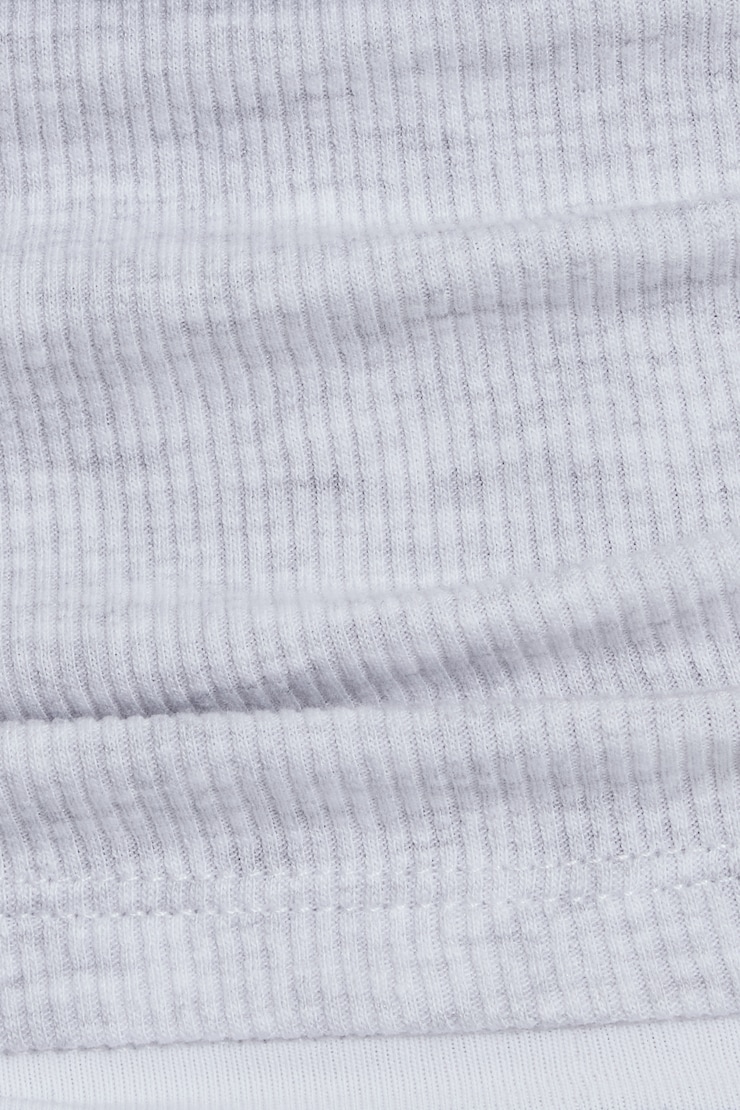 Ribbed Double Layer T-Shirt, Spring Grey Mix/White, large