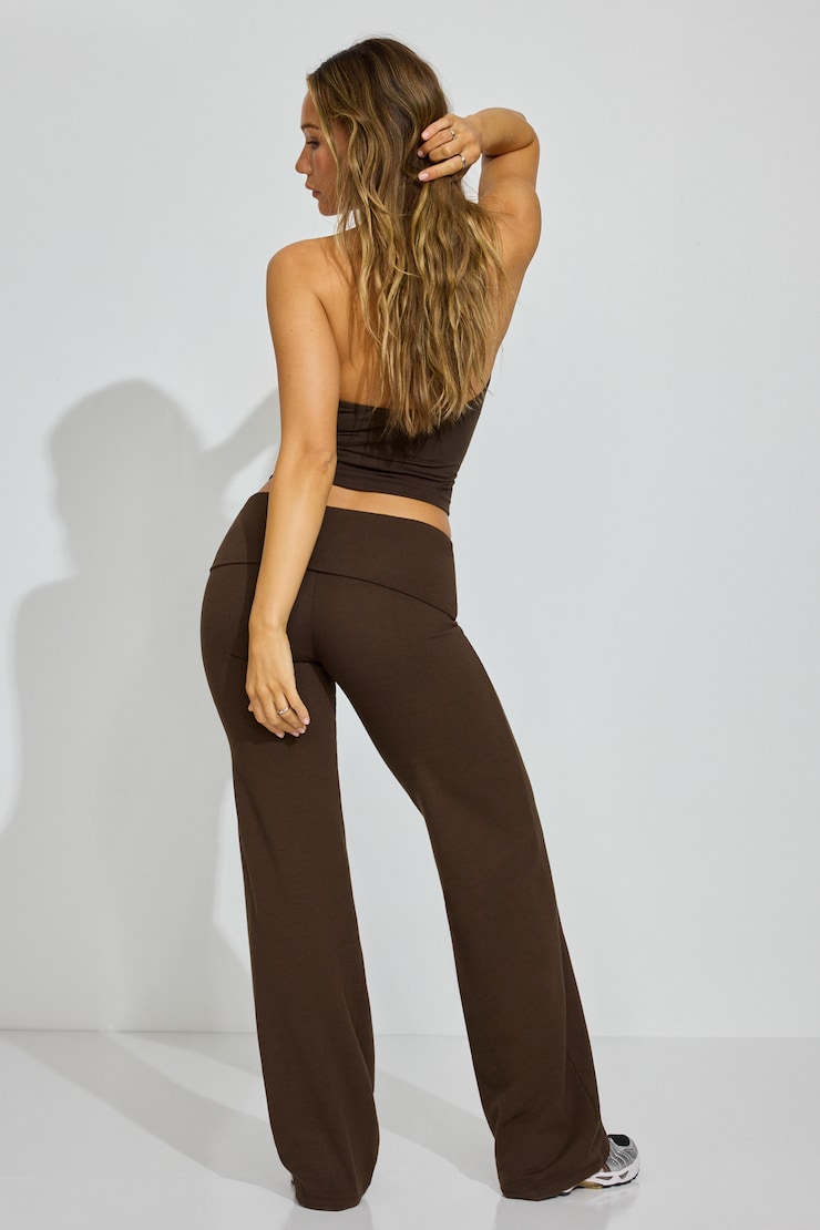 StretchTerry Foldover Pants, Armadillo Brown, large