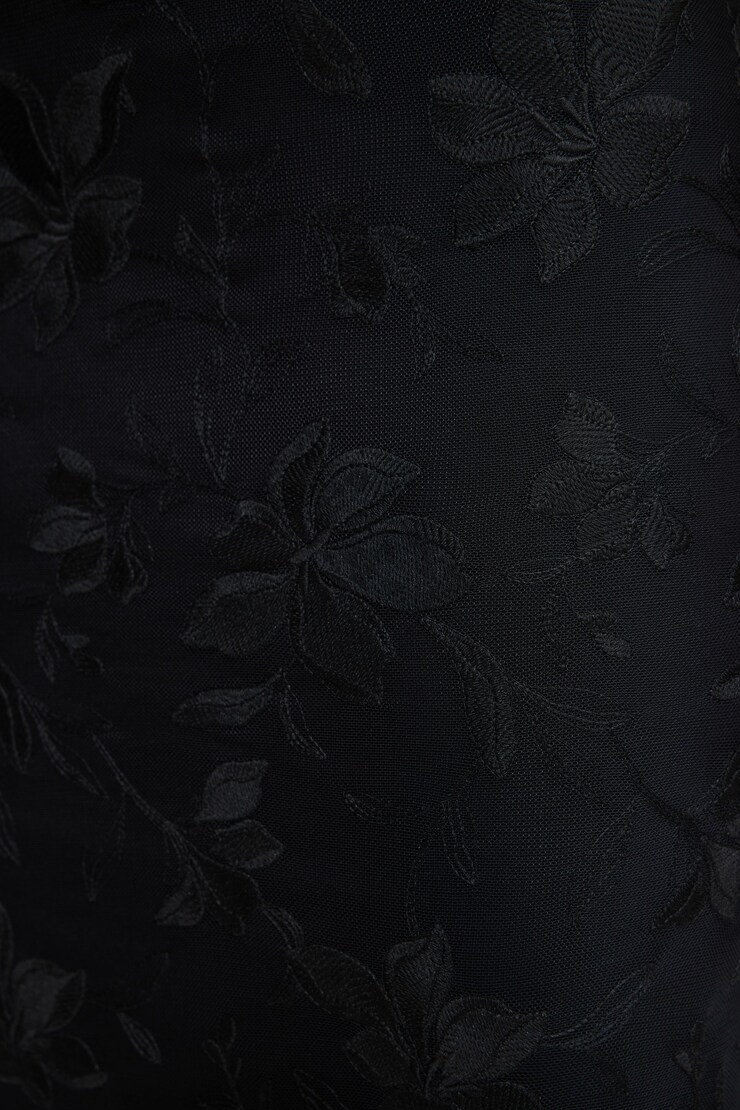 Alana Embroidered Midi Skirt Jet Black large