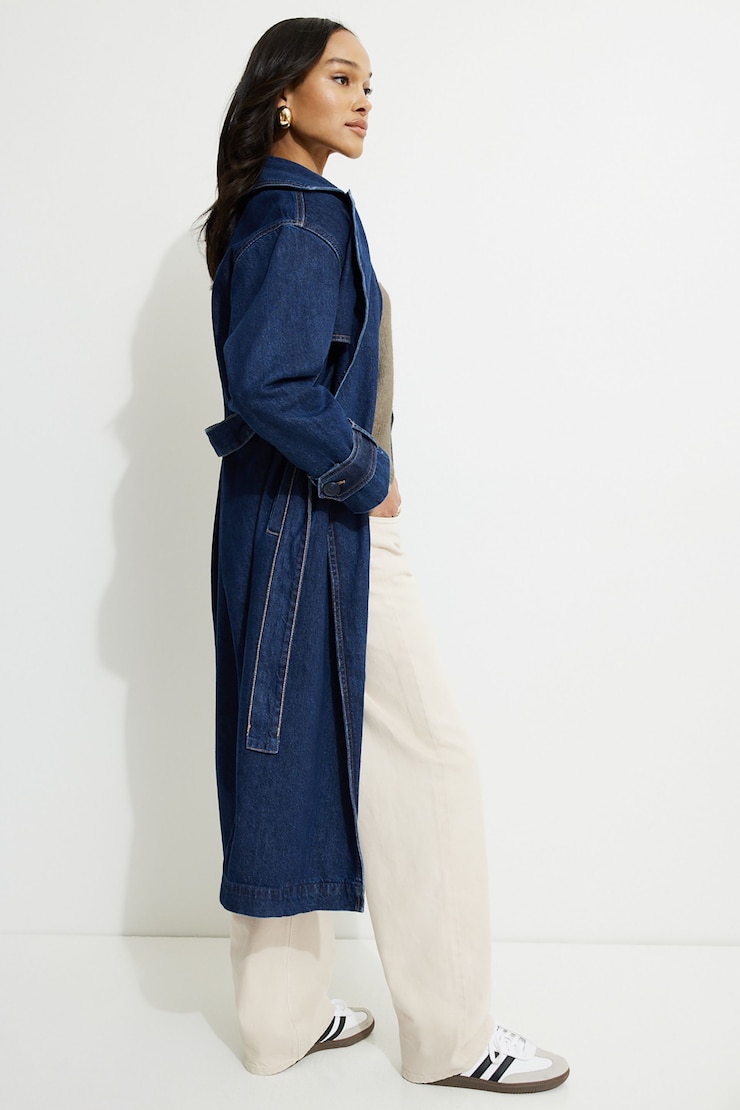 Denim Trench Coat Indigo/Dark large