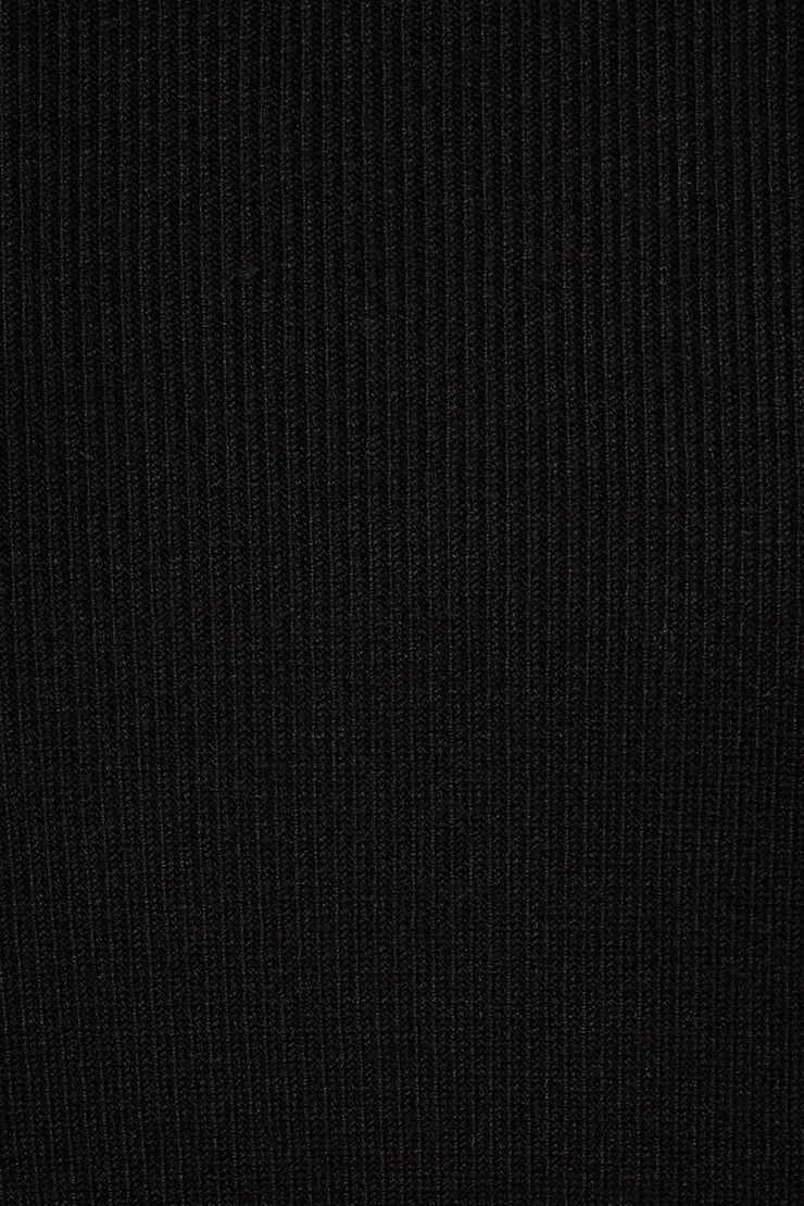 Robe mini en tricot à col montant Noir encre large