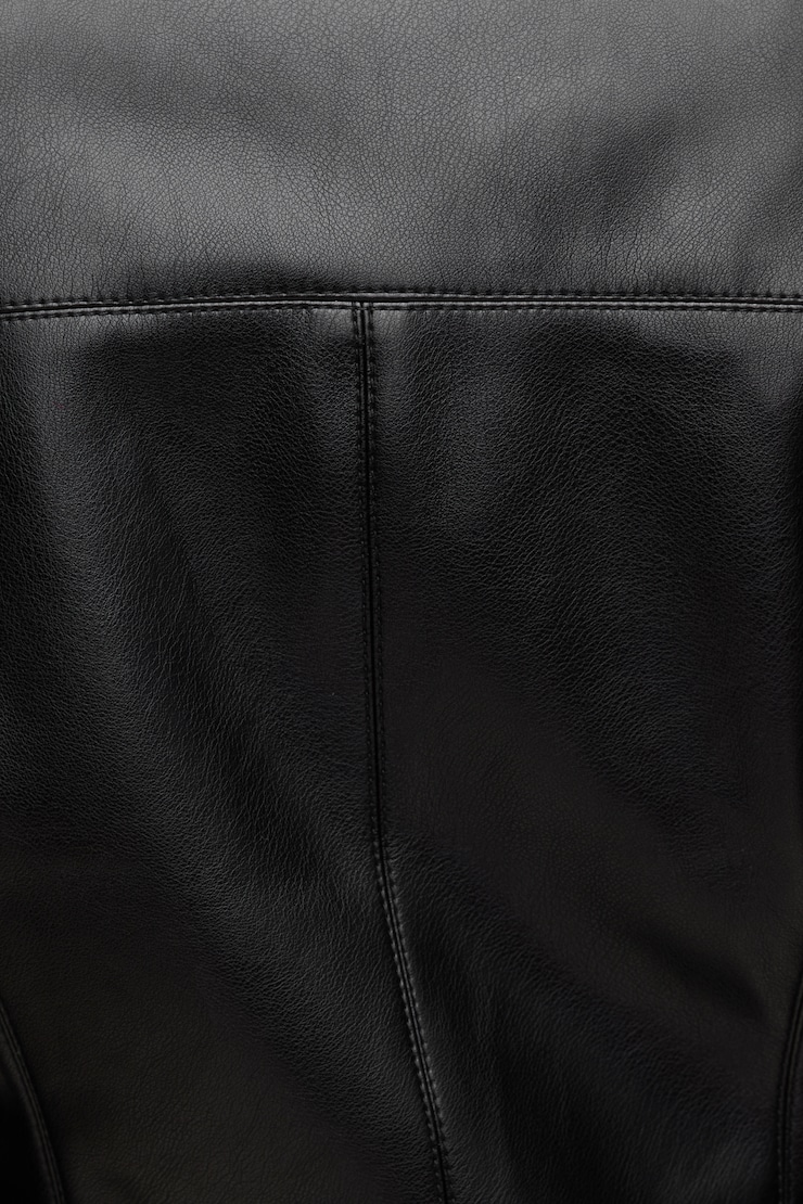 Charlotte Zip Faux Leather Blazer