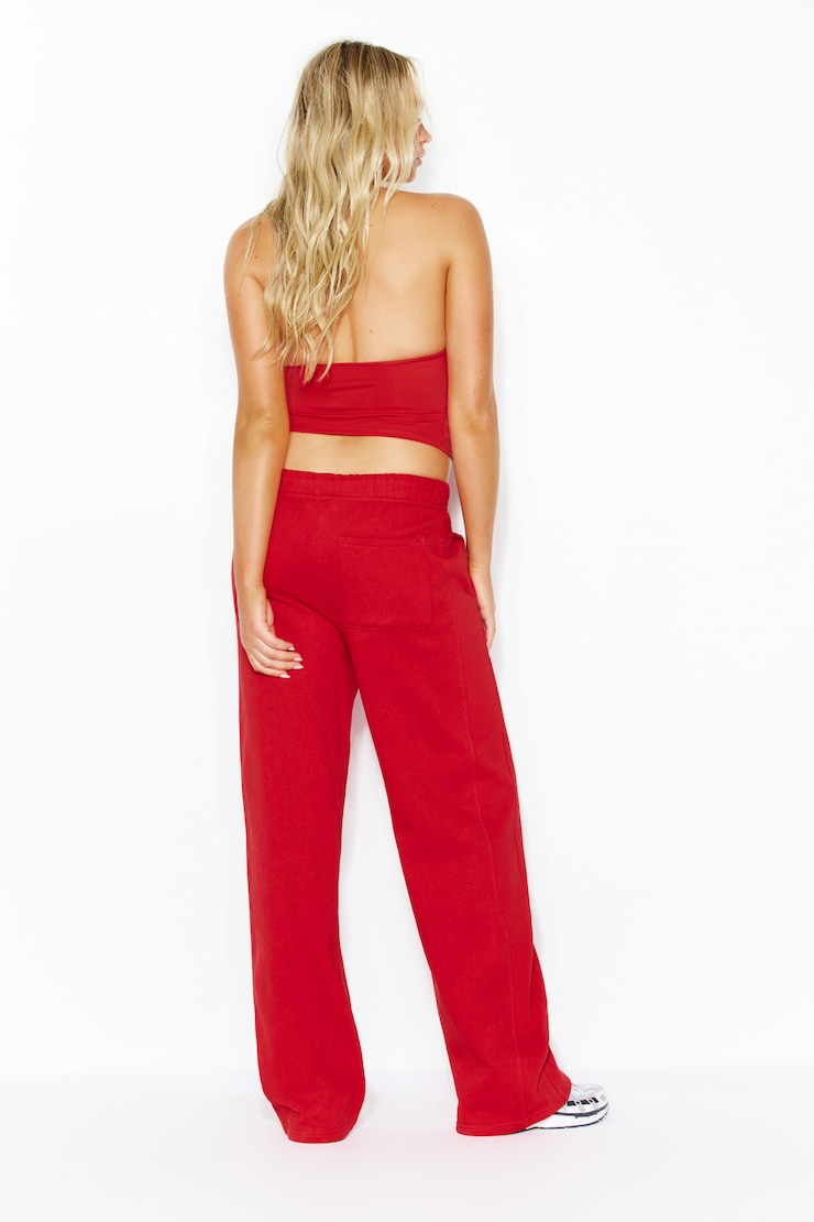 UltraFleece Straight Leg Sweatpants, Scarlet Flame Red, large