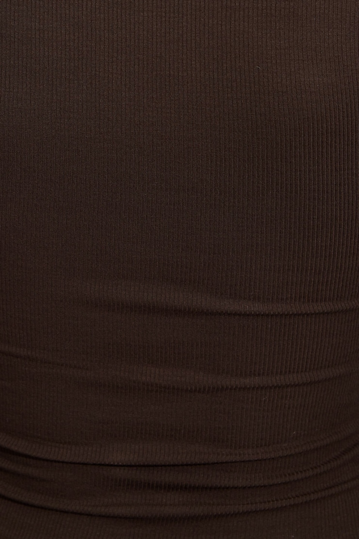 Tara V-Neck Long Sleeve Top, Armadillo Brown, large