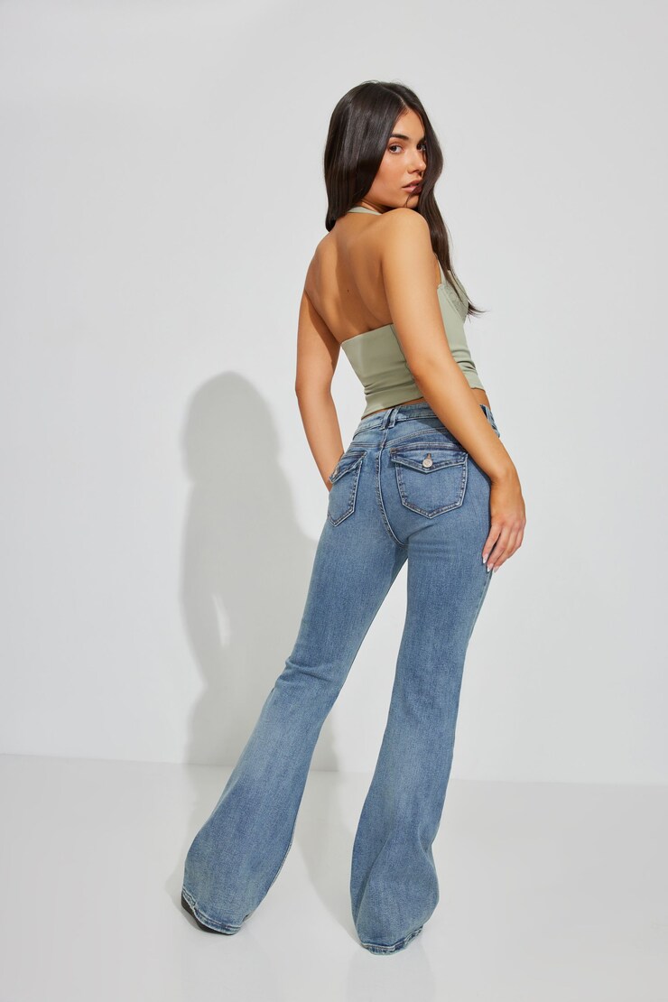 Low Rise Flare Jean - Ira Blue, Ira Blue, large