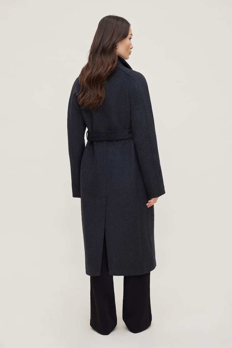 美品 東洋 GOLD MILLING WOOL WRAP COAT M ブラック Belted Wool Wrap Coat Grey | Dynamite