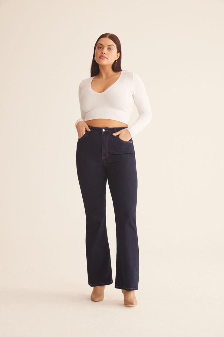 Hailey Flared Jeans Night Tide - Indigo Dark Blue large