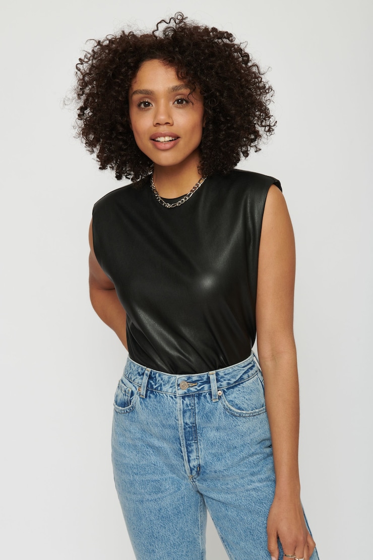 T-shirt en faux cuir Michaela