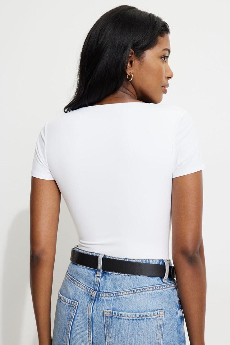 Sculpt Scoop Neck Bodysuit Bright White large