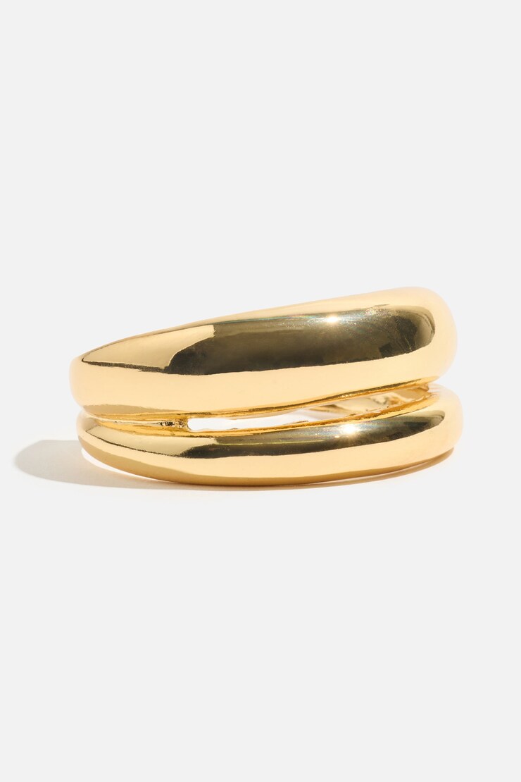 Double Curved Cuff Bracelet Gold large