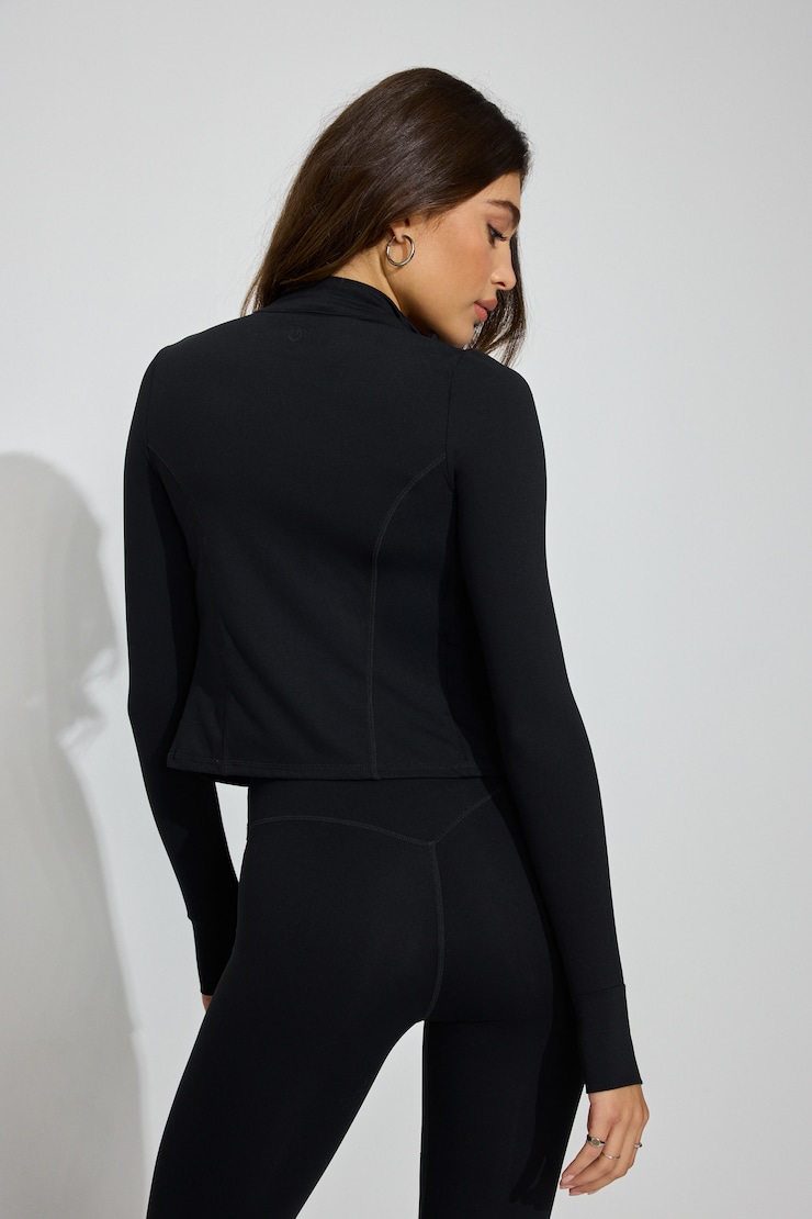 Active Seamed Jacket, Jet Black, large