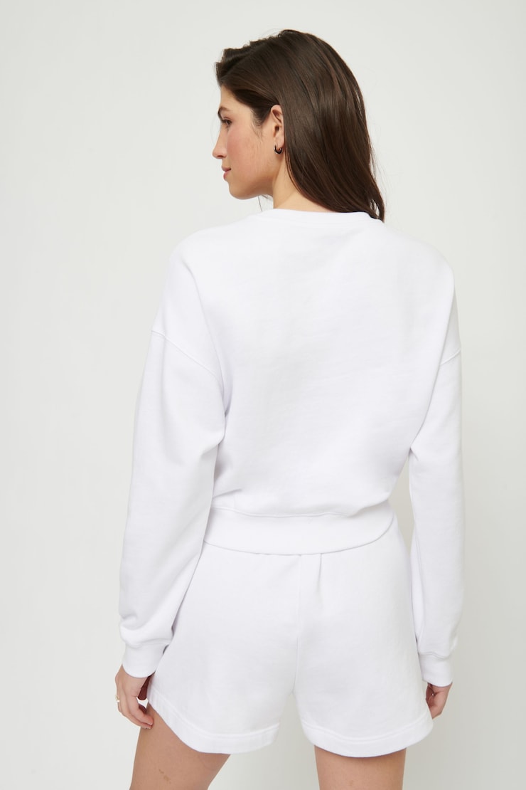 Carnaby French Terry Crop Sweatshirt Bright White large