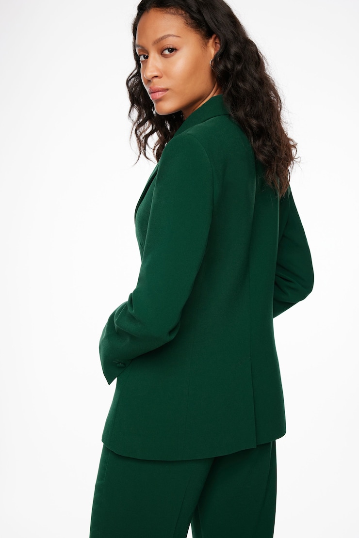 One Button Fitted Blazer Jewel Green large