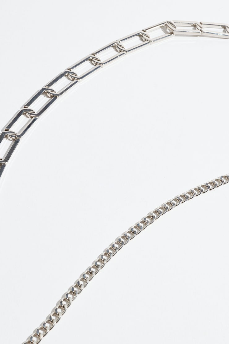 Flat Link Chain Belt  Silver large