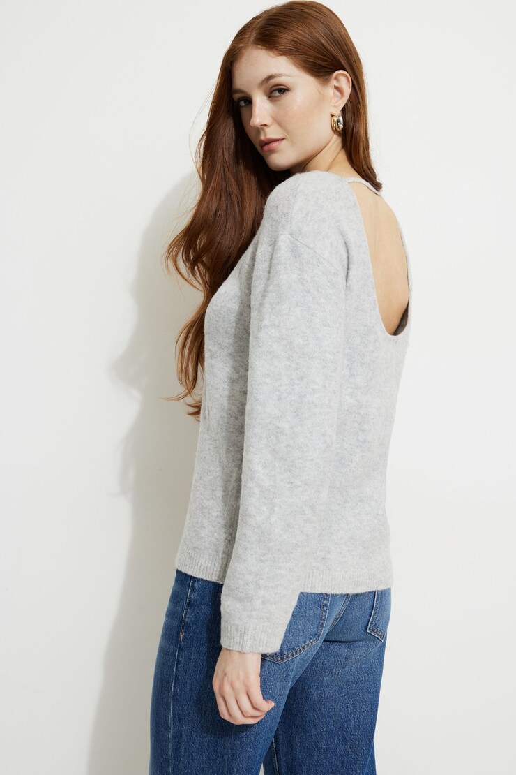 Heavenlyarn™ Open Back Sweater Winter Mist Mix large