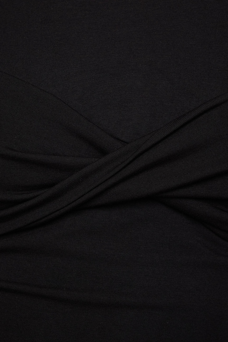 Short Sleeve Twist Tee Jet Black  large