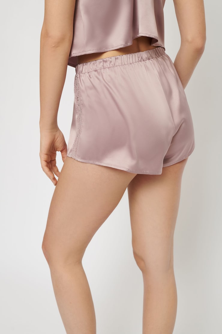 Satin Pyjama Short Fawn Beige large