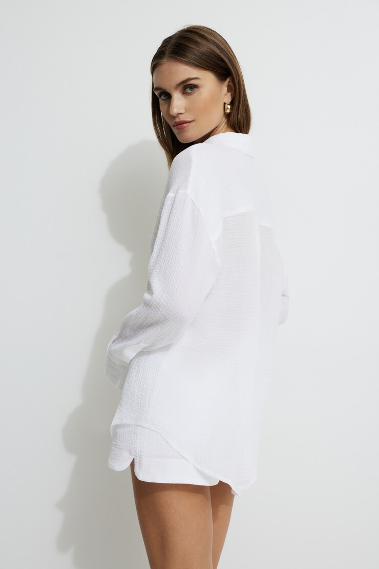 Oversized Gauze Shirt Bright White large