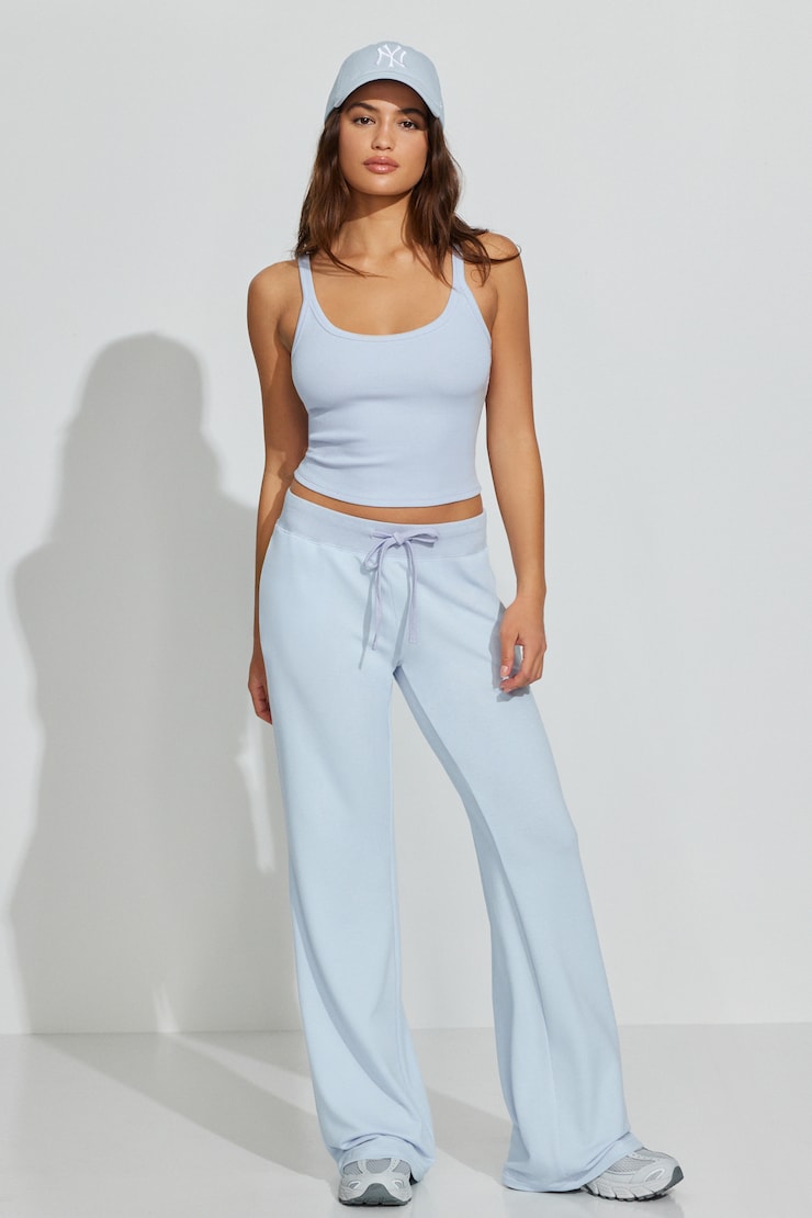 Ribbed Scoop Cami Top, Blue Flirt, large