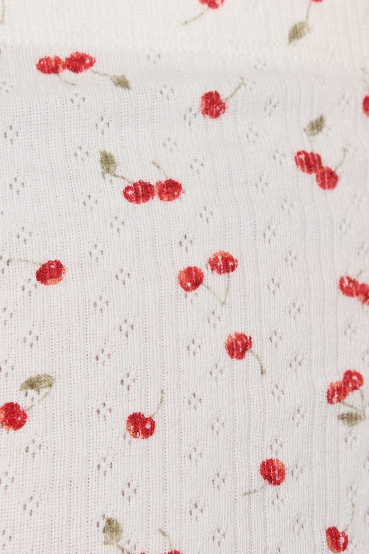 Tiny Pointelle Lettuce Edge Shorts, Cherries Lounge, large