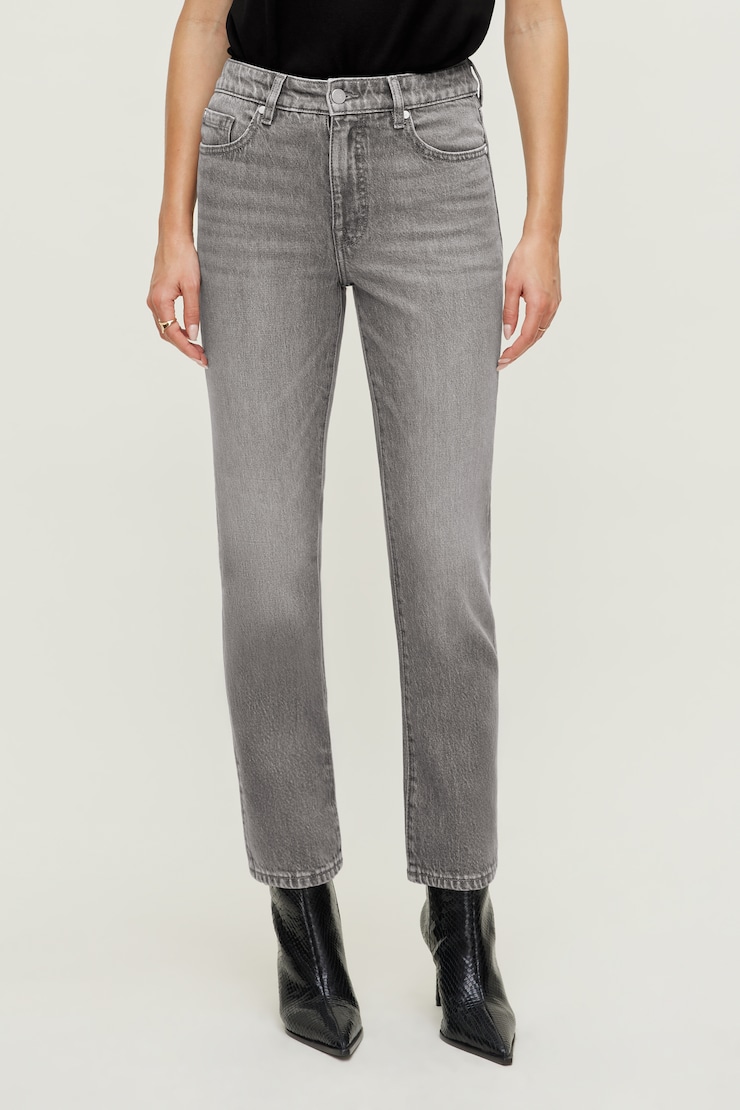 Frenchie High Rise Slim Leg Jeans Medium Black / Dove Grey large