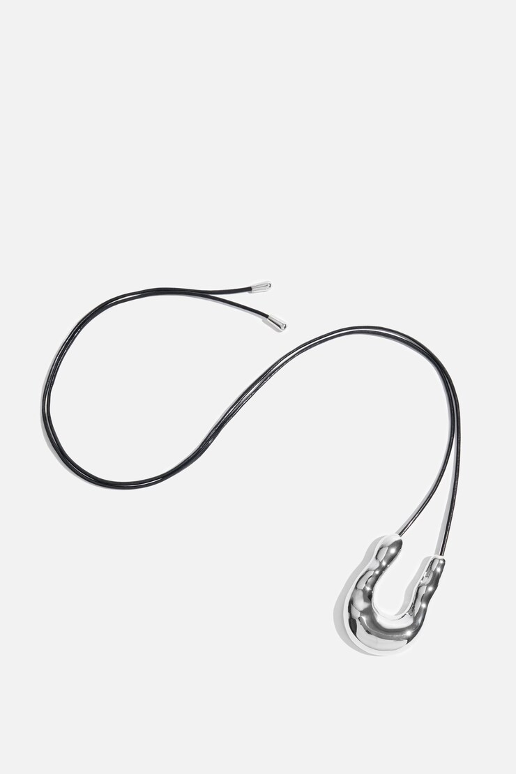 U Pendant Necklace Silver large