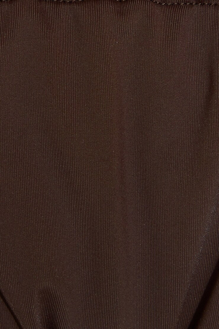 Ruched Tiny Bikini Bottom, Coffee Bean Brown, large
