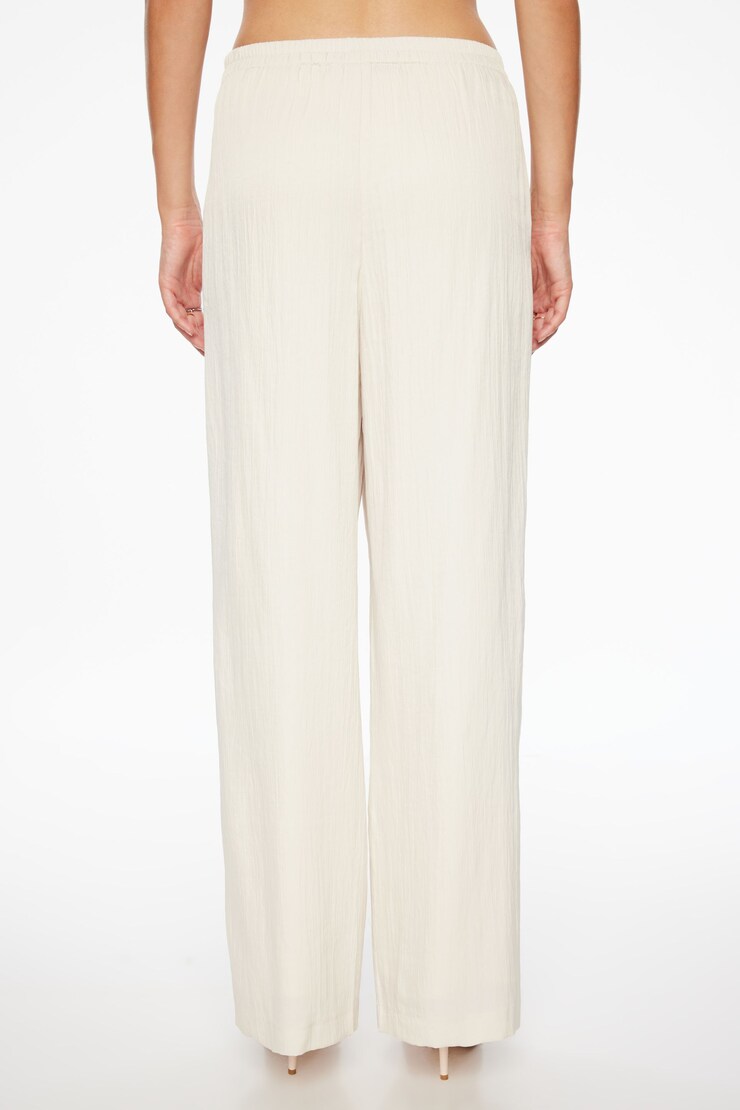 Crinkled Wide Leg Pants Polished Pearl large