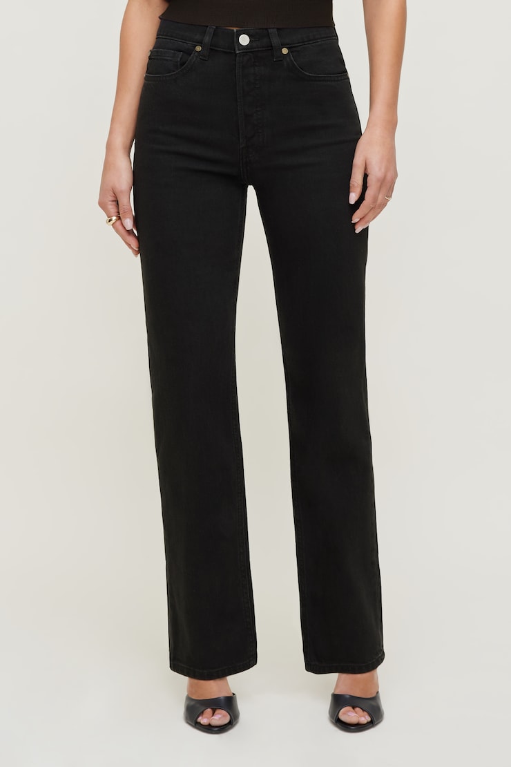 Olivia Comfort High Rise Straight Leg Jeans Dark Black / Granite large