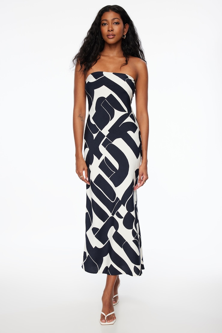 Strapless Satin Maxi Slip Dress