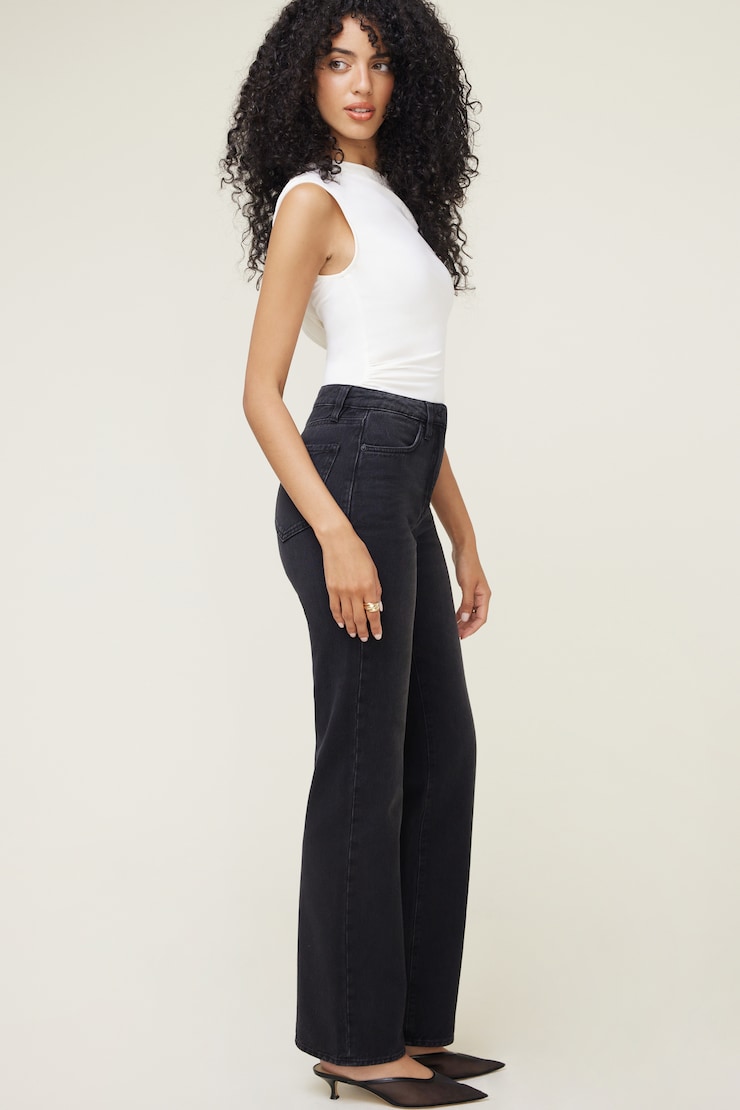 Cara Rigid High Rise Straight Leg Jeans Dark Black / Nova Black large
