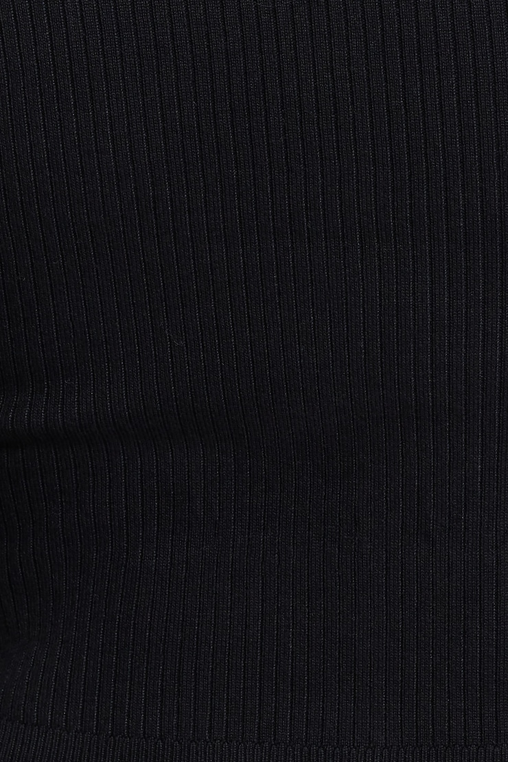 Ribbed Crewneck Cardigan Jet Black large