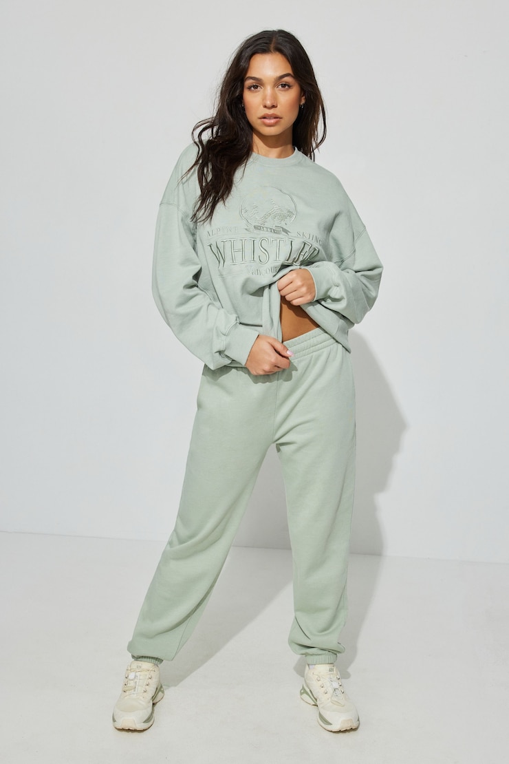 90s Jogger, Macaroon Mint Green Garment Dye, large