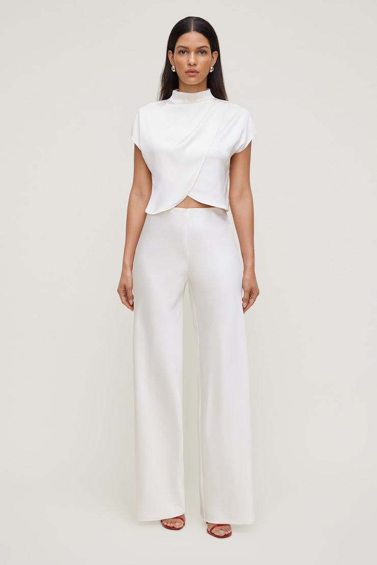 Izzy Wide Leg Satin Pants