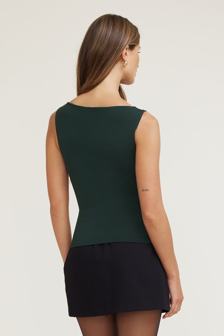 Nola Sculpt Tank Top Scarab Green large