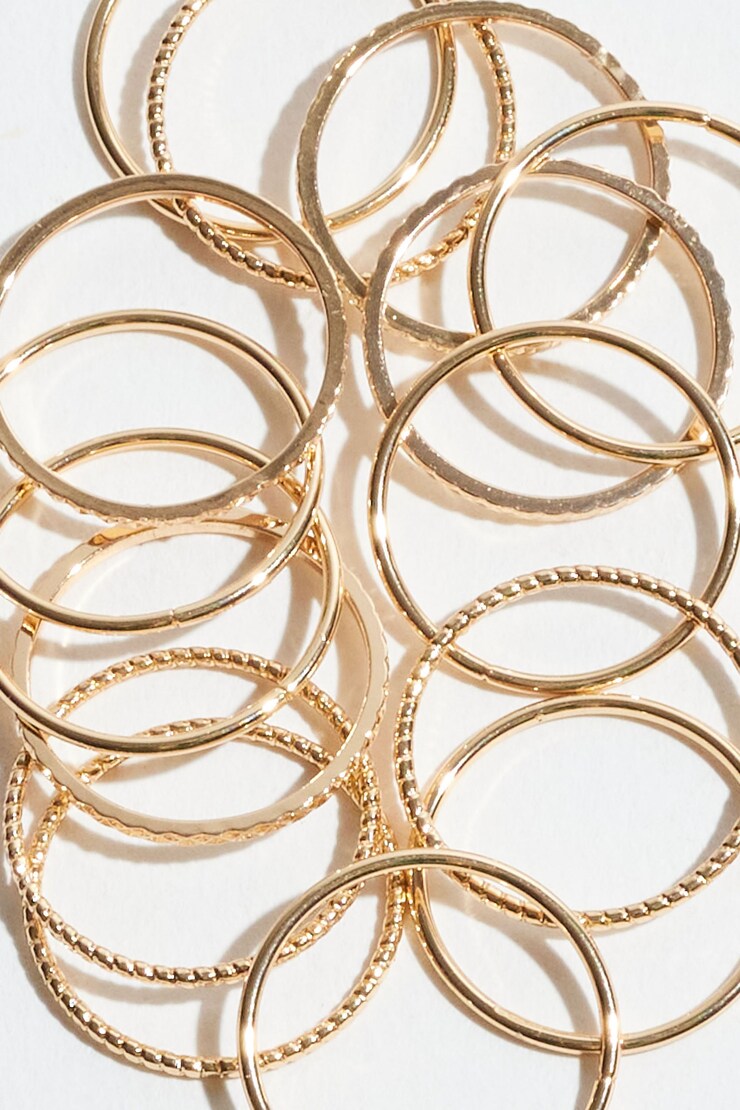 15-Pack Threadbare Rings Gold large